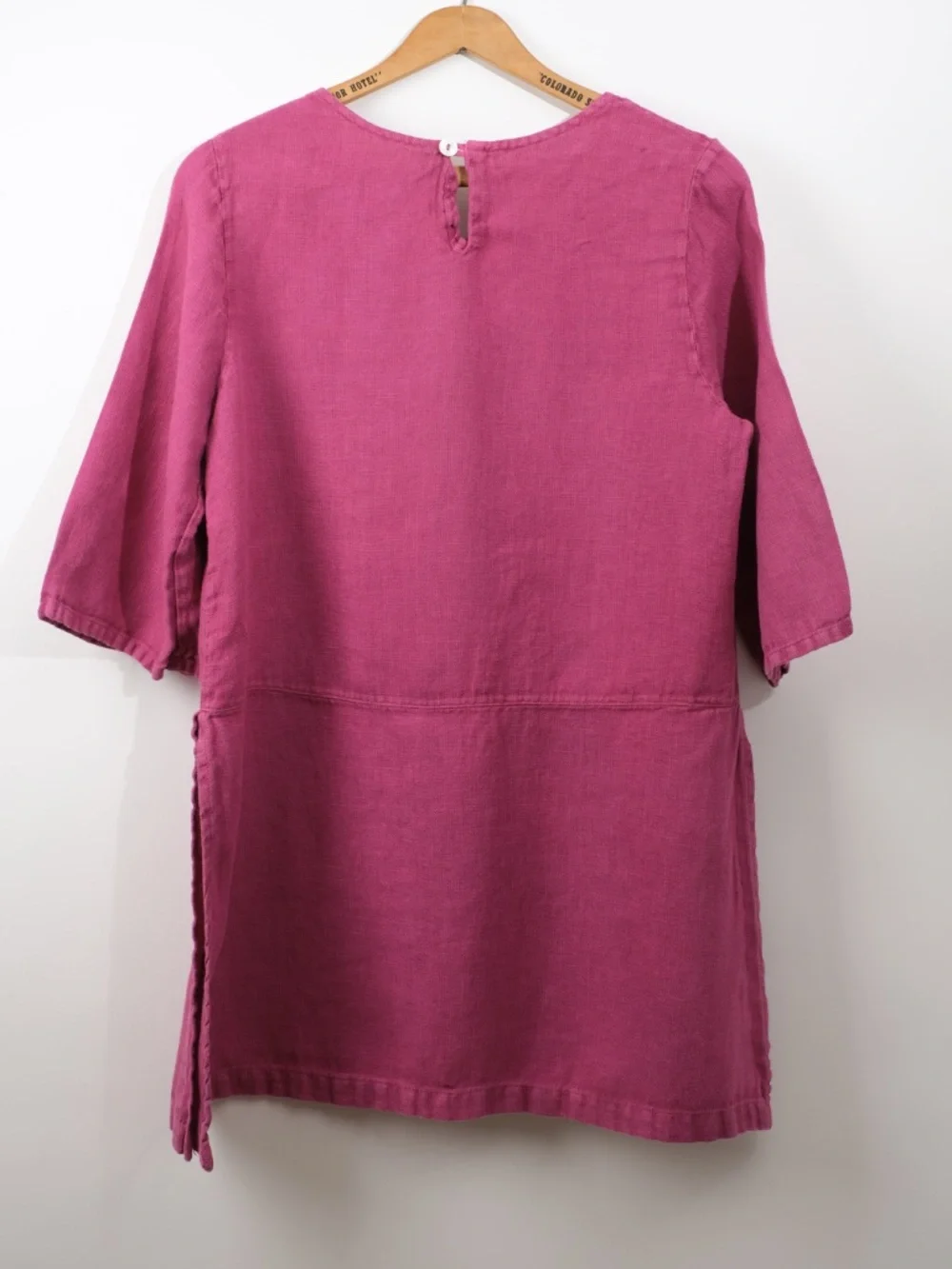 bryn Walker Magenta Linen Tunic Top - Picture 2 of 8
